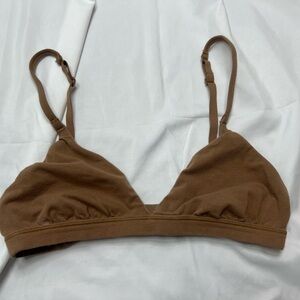 SKIMS Brown Soft Triangle Bralette with Adjustable Straps